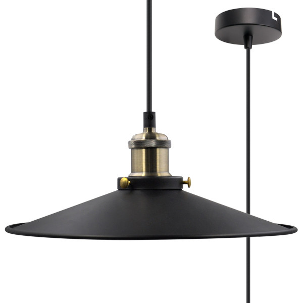 Black Pendant Light Shade Vintage Metal Ceiling Hanging Lamp Shade Pendant Light Fixture for Kitchen Dining Room Island Restaurant Maximum 2 Meters Suspension Height Adjustable