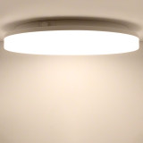 18W LED White Round Ceiling Panel Light Fixture CCT 3000K 4000K 5000K IP54 for Bathroom Kitchen Balcony Diameter 28CM High Brightness 1600Lm Not Dimmable