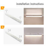 Connectible 2X 5W LED Kitchen Under Cabinet Lamps Under Cupboard Lights Hardwired or Plug In 4000K Neutral White Lighting Lamp Length 12.8 Inch with Power Plug Pack of 2 Lamps