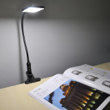 Touch Dimmable Clip On LED Desk Lamp Slim Study Reading Light with Flexible Gooseneck and Metal Clamp for Bed Head Table Edge 5W 450Lm 3X Brightness Levels Eye Care Daylight 5000K
