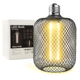 E26 LED Decorative Light Bulb with Vintage Black Metal Cage Guard Lamp Shade 4W 200Lm Soft Warm White 2200K for Ceiling Hanging Pendant Light Fixture Not Dimmable ETL Listed