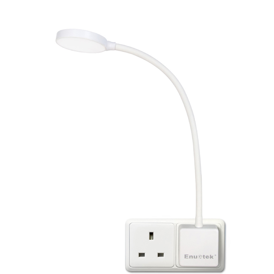 Dimmable Plug In LED White Wall Light Flexible Bedside Night