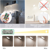 Remote Control Plug In Flexible LED Bedside Wall Reading Lamp Dimmable Power Socket Night Light 4W Neutral White Lighting 4000K with Power Plug 1 Lamp and 1 Remote Controller by ENUOTEK