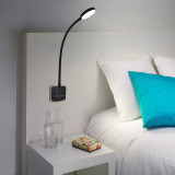 Plug In Touch Dimmable LED Wall Reading Light Swing Arm Flexible Bedroom Bedside Lamp with Type G Outlet Power Plug 4W 3X Adjustable Brightness Levels Neutral White Lighting 4000K