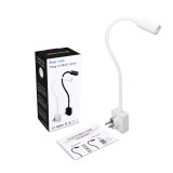 Plug In White Dimmable LED Bedside Wall Reading Light Swing Arm Flexible Gooseneck LED Nightstand Lamp on Outlet Socket 3W 280Lm Neutral White 4000K with Power Plug and Touch Switch