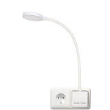 Dimmable Plug In LED White Wall Light Flexible Bedside Night Reading Lamp with Outlet Power Plug 4W Maximum Brightness 350Lm Neutral White Lighting 4000K for Type G Power Socket by ENUOTEK