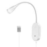Touch Dimmable LED Wall Mounted Bedside Reading Spot Lamp Bedroom Headboard Light with USB Output Port and Flexible Gooseneck 4 Brightness Levels Neutral White 4000K Lighting by Enuotek