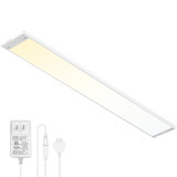 Plug In Dimmable LED Under Kitchen Cabinet Panel Light Linkable Cupboard Lamp 18 Inch 9W 720Lm Installed with Power Plug 5X Lighting Temperatures 3000K~5000K CRI 90+ ETL Listed