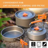 NESTROAD Camping Cookware Outdoor Cooking Set,Cookware Mess Kit Stainless Steel Kitchen Equipment- Aluminum Lightweight Hiking Gear Portable Cup,Bowl,Folding Pots and Pans,Spoon Knife for Backpacking
