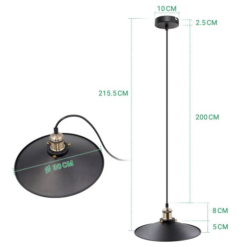 Shade Vintage Metal Ceiling Hanging Pendant Lamp Light