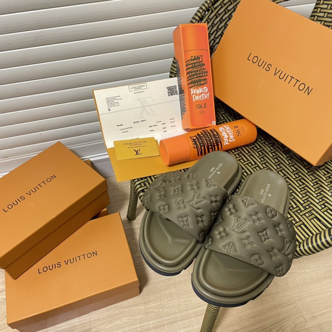 ルイヴィトン靴コピー 定番人気2022新品 Louis Vuitton レディースサンダル-スリッパ