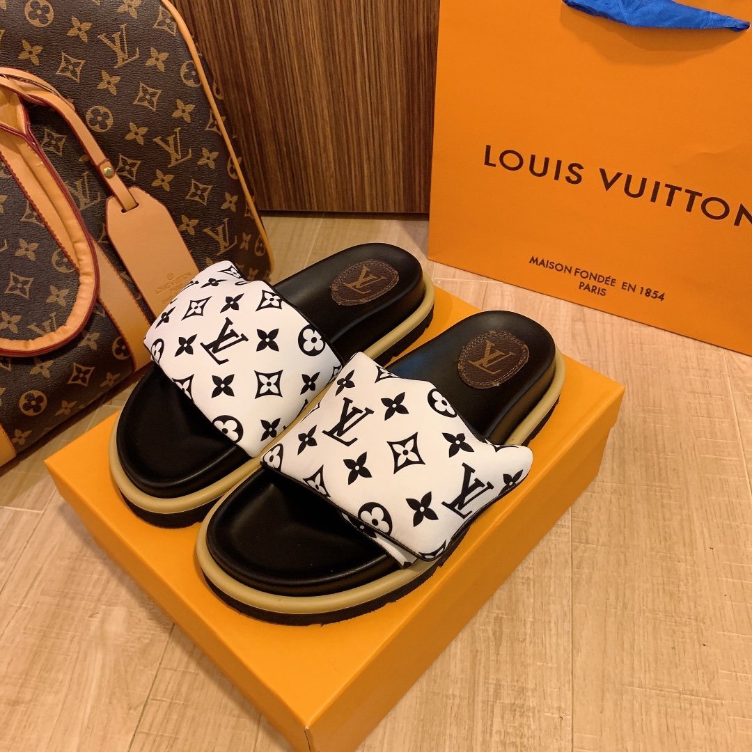 ルイヴィトン靴コピー 定番人気2022新品 Louis Vuitton レディースサンダル-スリッパ