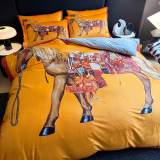 人気急上昇 エルメス 2026新作 掛け布団カバーセット4点 ダブルサイズ/キングサイズベッド ベビーベルベットベッドカバー 新居寝具用品