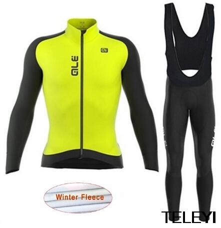 Maillot Ciclismo 2017 Winter Thermal Fleece Ale Cycling Jersey Set