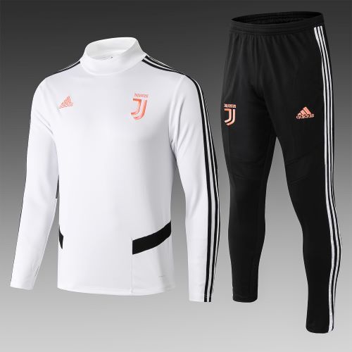 Juventus Training Suit Turtle Neck White Long Sleeve Sportswear Kits 2019 20