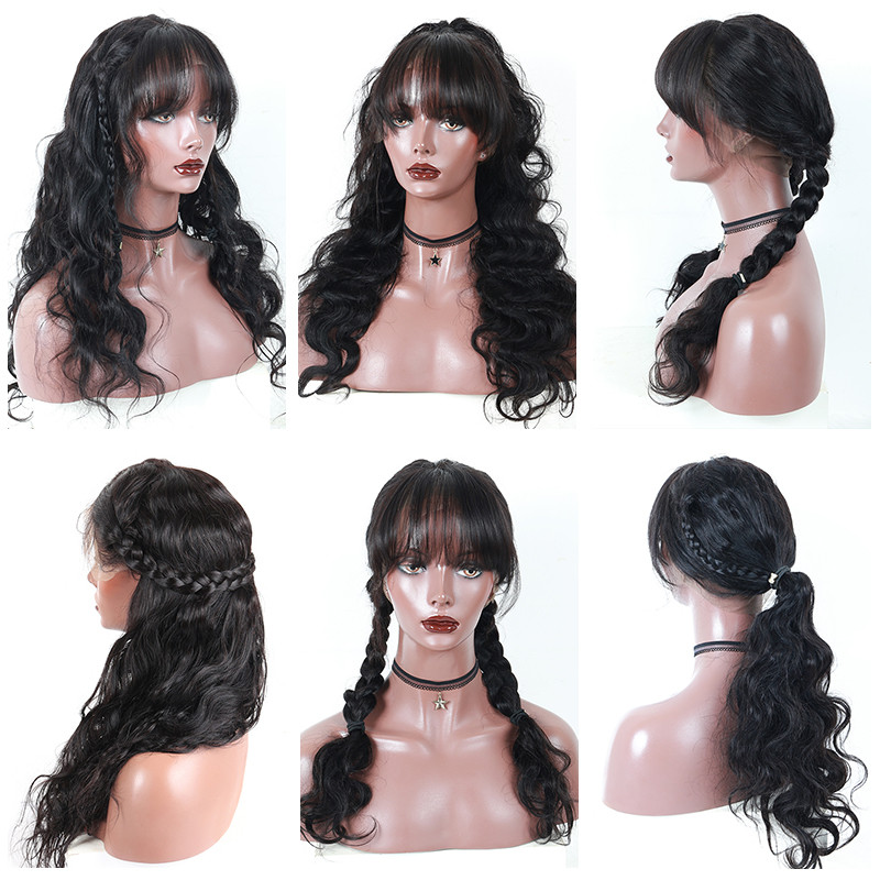 lace front wigs with bangs