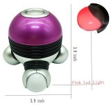 Portable Mini Electric Body Vibrating Massage Hand Held Head Neck Shoulders Back Arm Leg Massager Battery Operated Pain Relief Relaxation w/Pink Led light for Home Auto Travel