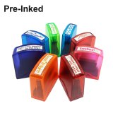 Colorful Self-Inking Motivation School Grading Teacher Stamp Set and Tray (8-Piece)