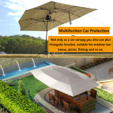 Semi-automatic Car Tent Movable Carport Folded Portable Automobile Protection Car Umbrella Sunproof Sun Shade Canopy Cover Universal(157.48''X86.62'')