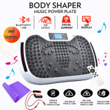 Built-in Music Player Fitness Vibration Platform Whole Full Body Shaped Crazy Fit Plate Massage Workout Trainer Exercise Machine Plate w/Integrated USB Port&LED Light&Resistance Bands&Remote