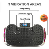 Built-in Music Player Fitness Vibration Platform Whole Full Body Shaped Crazy Fit Plate Massage Workout Trainer Exercise Machine Plate w/Integrated USB Port&LED Light&Resistance Bands&Remote