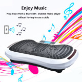 Built-in Music Player Fitness Vibration Platform Whole Full Body Shaped Crazy Fit Plate Massage Workout Trainer Exercise Machine Plate w/Integrated USB Port&LED Light&Resistance Bands&Remote