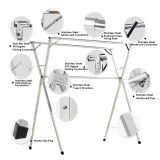 Free Installed Stainless Steel Clothes Drying Rack Foldable Space Saving Retractable Rack Hanger Heavy duty