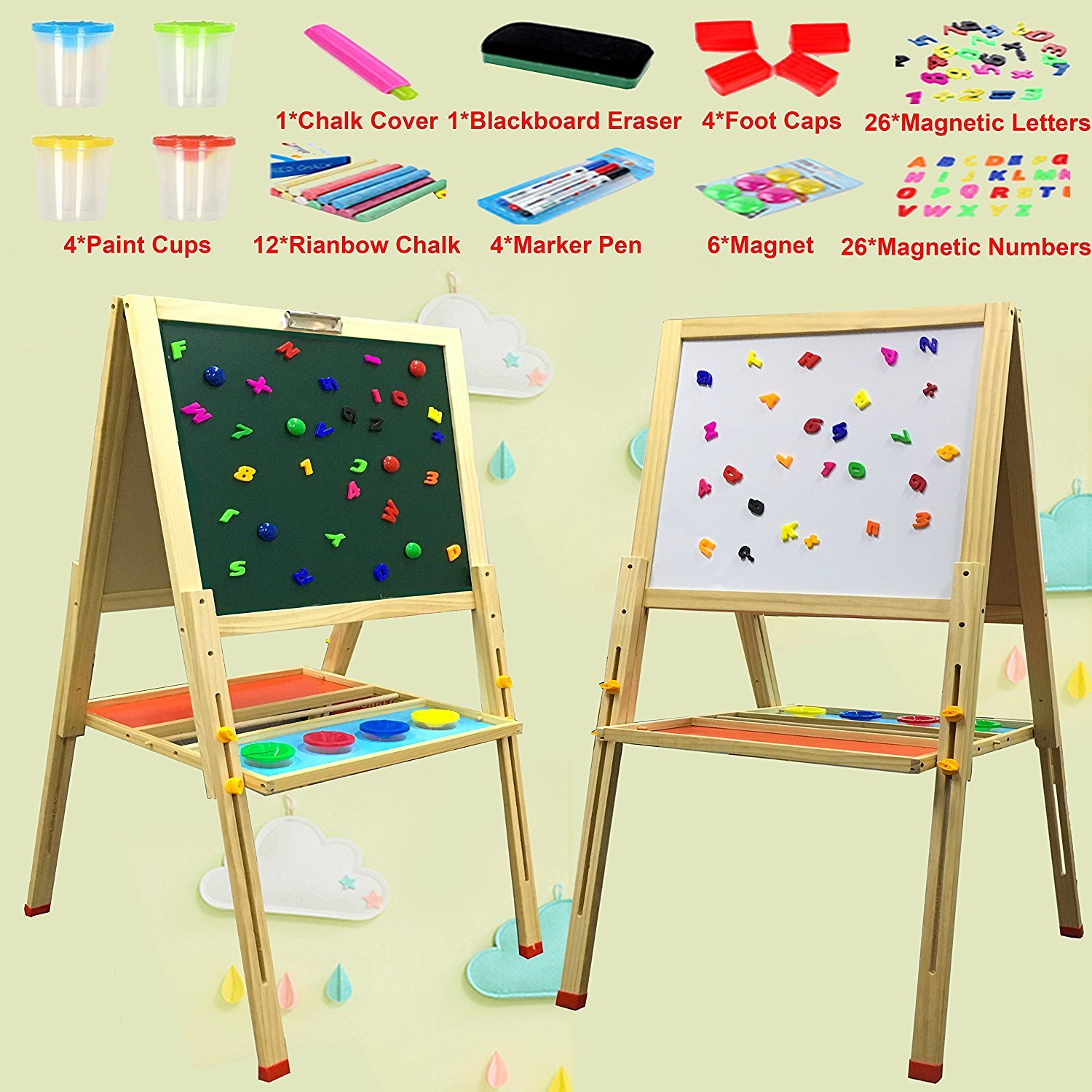 Reliancer Adjustable Deluxe Magnetic Standing Art Easel For Kids