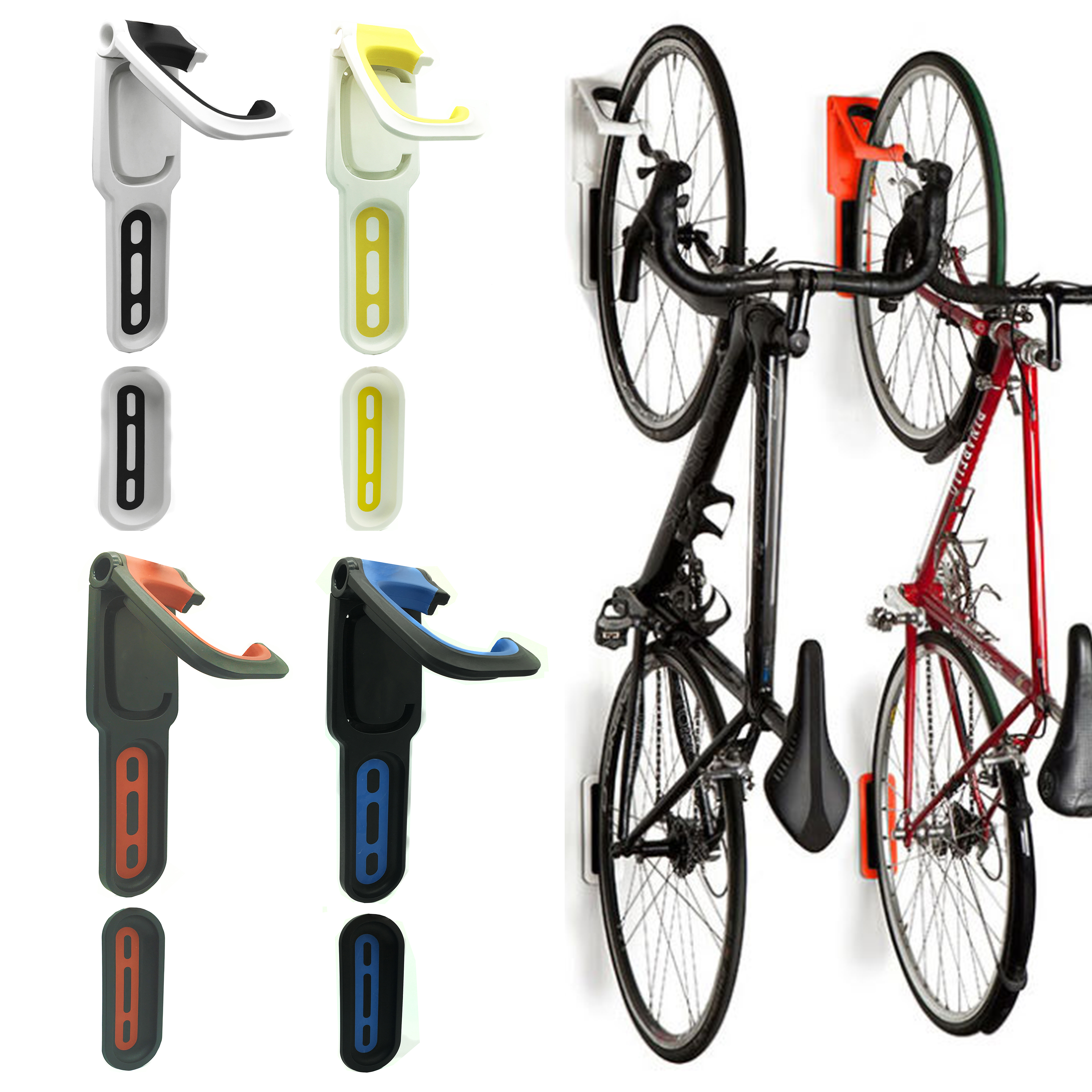 Reliancer 4 Color Foldable Vertical Bike Rack Wall Mounted Bicycle