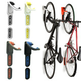 4 Color Foldable Vertical Bike Rack Wall Mounted Bicycle Cycle Storage Rack Single Bike Hook Wall Bike Hanger Holder w/Tire Tray for Garage Shed Retail Applications