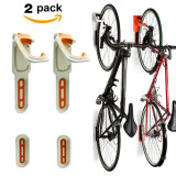 4 Color Foldable Vertical Bike Rack Wall Mounted Bicycle Cycle Storage Rack Single Bike Hook Wall Bike Hanger Holder w/Tire Tray for Garage Shed Retail Applications
