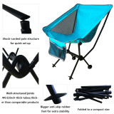 Portable Camping Chair Compact Ultralight Folding Beach Hiking Backpacking Chairs Ultra-Compact Moon Leisure Chair Heavy Duty 330lbs for Hiker Camp Fishing w/Cup Holder Carrying Bag