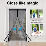 Fiberglass Magnetic Screen Door Large Magnet Patio Door Mesh Curtain for Door Opening Full Frame Velcro Keep Fly Bug Mosquito Out