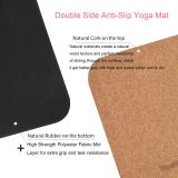 4PCS Eco-friendly Cork Yoga Mat Set Non-slip Organic Cork & Natural Rubber w/3inch Cork Block&Yoga Strap&Yoga bag For Hot Yoga Gymnastics Aerobicsw 72 LX24 W 4mm Non-Toxic Latex Free Gym Exercise Mat