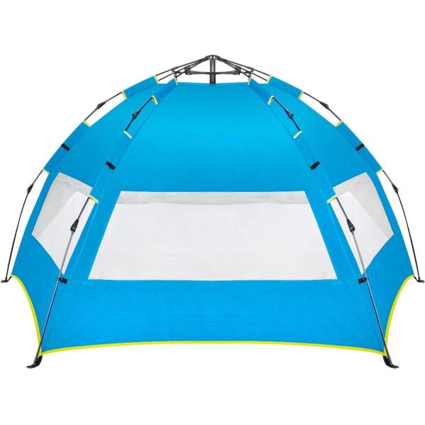 Easy Up Beach Tent,Family Beach Sun shelter,Deluxe Wide View of the 3 Windows