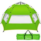 Easy Up Beach Tent,Family Beach Sun shelter,Deluxe Wide View of the 3 Windows