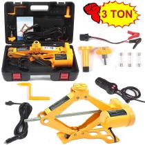 Electric Car Floor Jack 3 Ton/5 Ton All-in-one Automatic 12V Scissor Lift Jack Set for Sedans SUV w/Double Saddles Remote Hydraulic Tire Change Repair Emergency Tool Kits Vehicle Floor Jack Wheel Change