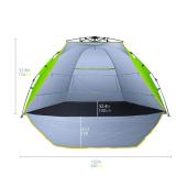 Easy Up Beach Tent,Family Beach Sun shelter,Deluxe Wide View of the 3 Windows