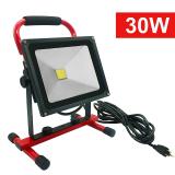 100W\30W LED Work Light Outdoor IP65 Waterproof LED Flood Lights w/16ft/5M Cord with Plug Portable Camping Emergency Lights Stand Industrial Working Light (Yellow-100W, 100W)