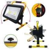 100W\30W LED Work Light Outdoor IP65 Waterproof LED Flood Lights w/16ft/5M Cord with Plug Portable Camping Emergency Lights Stand Industrial Working Light (Yellow-100W, 100W)