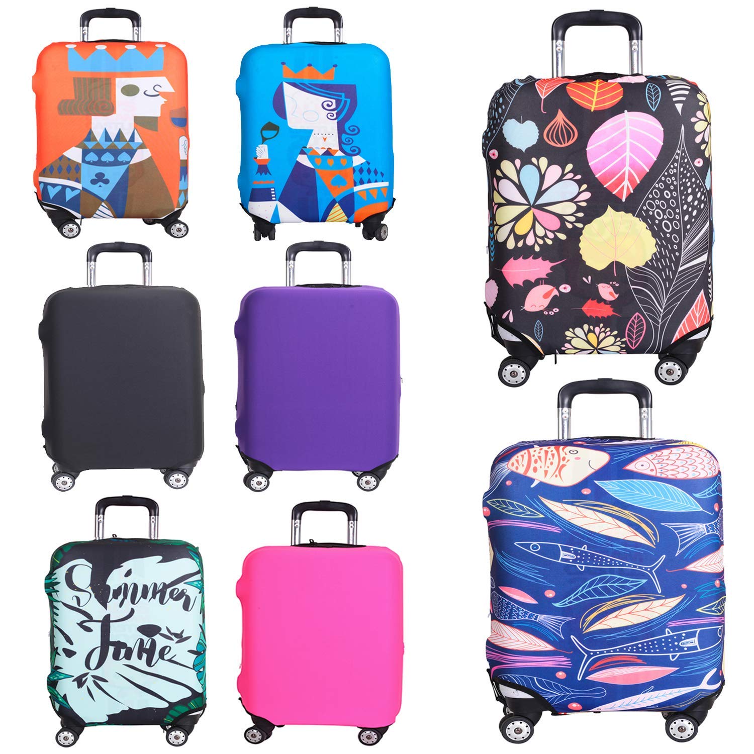 Travel Luggage Cover Protector Suitcase Washable Cover High Elasticity Fits 18-32 Inch Luggage Covers
