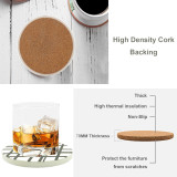 Reliancer 6PCS Absorbent Coasters Set For Drinks Ceramic Stone w/ Non-slip Cork Backing Large Thirsty Stone Coaster Water Absorb Spills Cup Holder for Home Mugs Coffee Beer Glass Bottle (Grey)