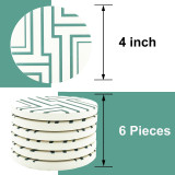 Reliancer 6PCS Absorbent Coasters Set For Drinks Ceramic Stone w/ Non-slip Cork Backing Large Thirsty Stone Coaster Water Absorb Spills Cup Holder for Home Mugs Coffee Beer Glass Bottle (Green)
