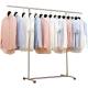 Heavy Duty Large Garment Rack Stainless Steel Clothes Drying Rack Commercial Grade Extendable 47-77inch Clothes Rack Adjustable Clothes Hanger Rolling Rack with 4 Casters Tool Golves 10 Hook