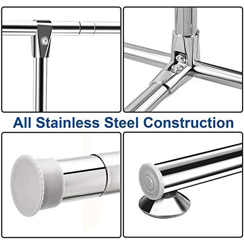 Heavy Duty Large Garment Rack Stainless Steel Clothes Drying Rack Commercial Grade Extendable 47 77inch Clothes