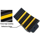 2 Pack Wheel Chocks Heavy Duty Extra Large Industrial Rubber Wheel Chock Blocks w/Handle Reflective Strips for Travel Trailer Hauler Truck Fire Truck Commercial Vehicle RV 10  x 6  x 7.3