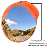 30  Security Mirror PC Convex Traffic Mirror Wide Angle Curved Safety Mirror Circular Pole Mount w/Adjustable Bracket for Outdoor Indoor Driveway Road Shop Garage Parking Lot Blind Spot