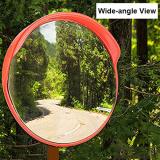 30  Security Mirror PC Convex Traffic Mirror Wide Angle Curved Safety Mirror Circular Pole Mount w/Adjustable Bracket for Outdoor Indoor Driveway Road Shop Garage Parking Lot Blind Spot
