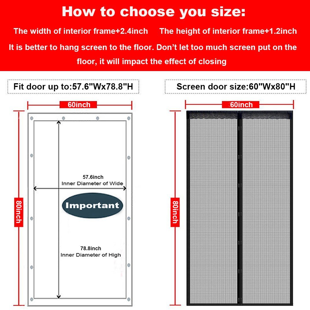 US 28.99 Reliancer Fiberglass Screen Door 60 x80 Double