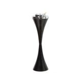 Floor Standing Ashtray with Lid Stainless Steel Contemporary Self-Cleaning Smoking Ash tray Creative Smart Cigarette Detachable Ashtrays 23.5  High Patio Windproof Ash Holder for Indoor or Outdoor(Black)